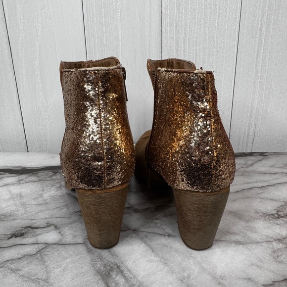Brown and Gold Ankle Boots - Picture 5 of 9